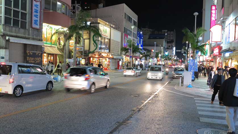 Kokusai Dori by night, Naha, Okinawa.