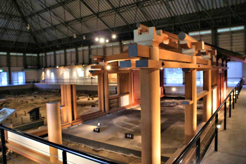 Partial reconstruction and excavations of the Heian Period Korokan in Hakata, Fukuoka.