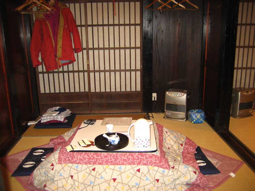 Kotatsu heater in Shirakawa-go.