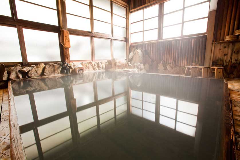 Hot spring onsen in Kumano Kodo, Kii.