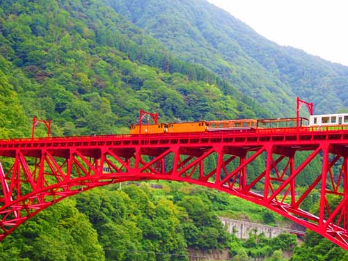 Bridge on the Kurobe Gorge Railway.