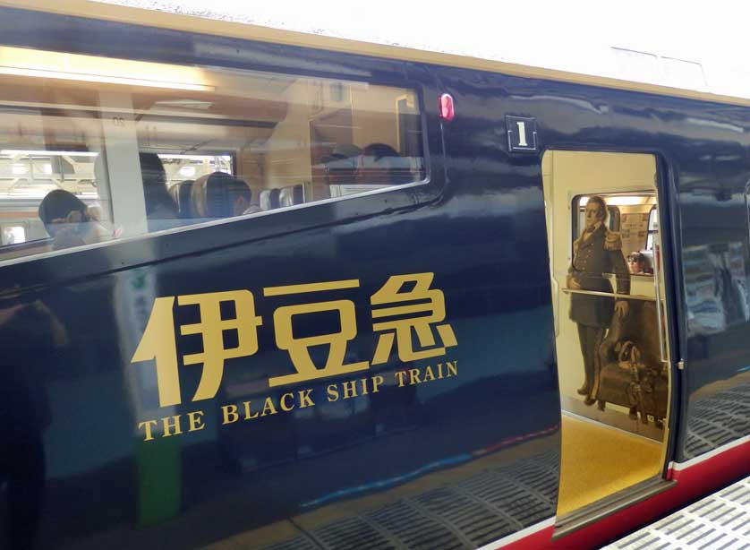 Kurofune train with image of Commodore Perry.