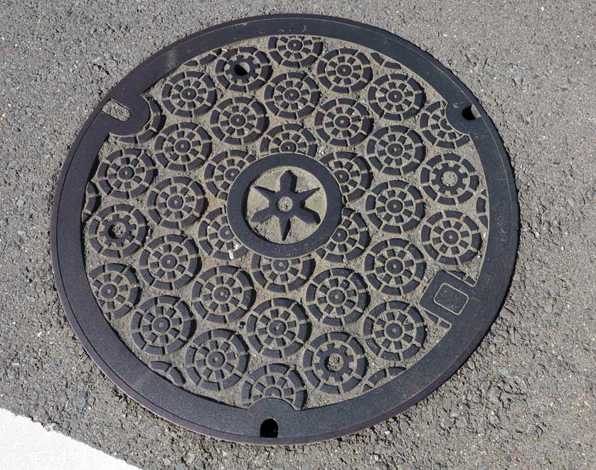 Kyoto manhole cover, Kita ward, Kyoto.