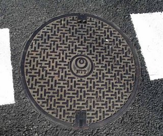 NTT telecommunications manhole cover, Minato ward, Tokyo.