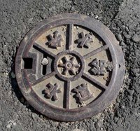 Domestic water supply manhole cover, Minato ward, Tokyo.