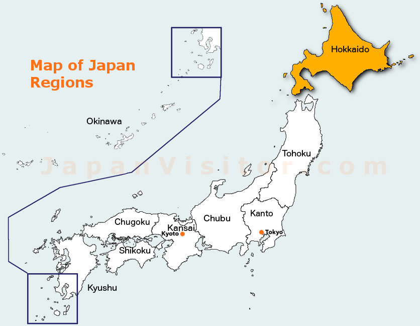 Hokkaido Prefecture map.