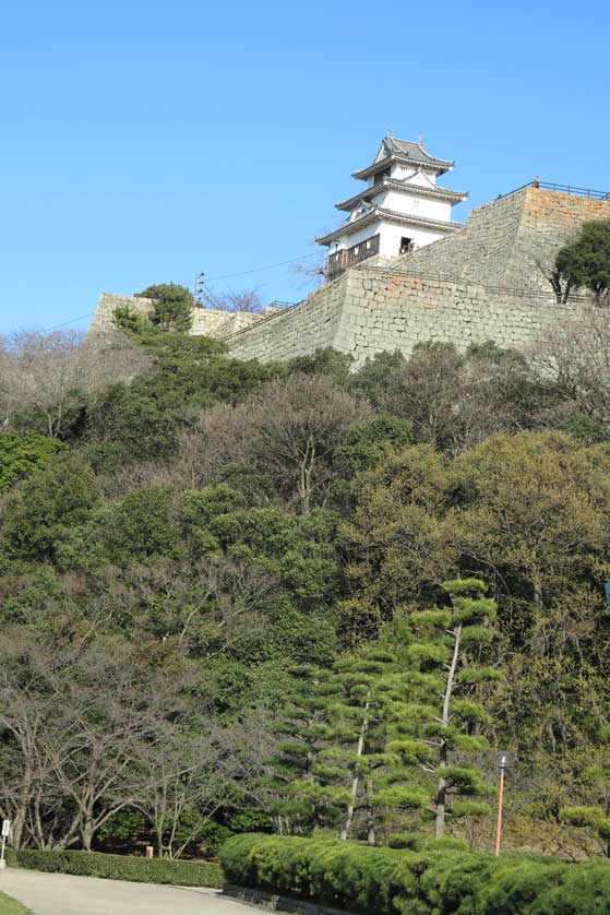 Looking up at the castle walls.