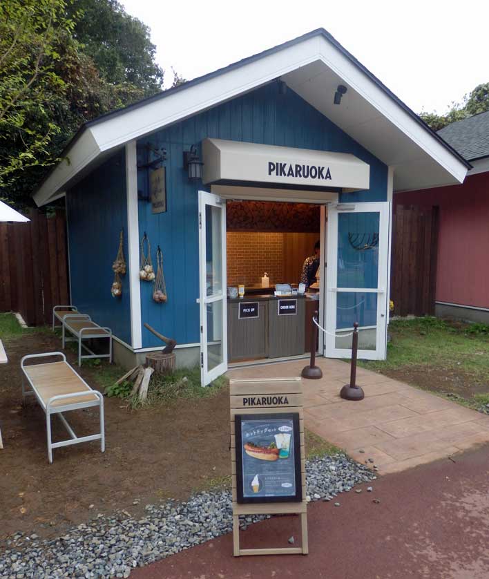 Typical Moomin Valley Park store, this one selling hot dogs.