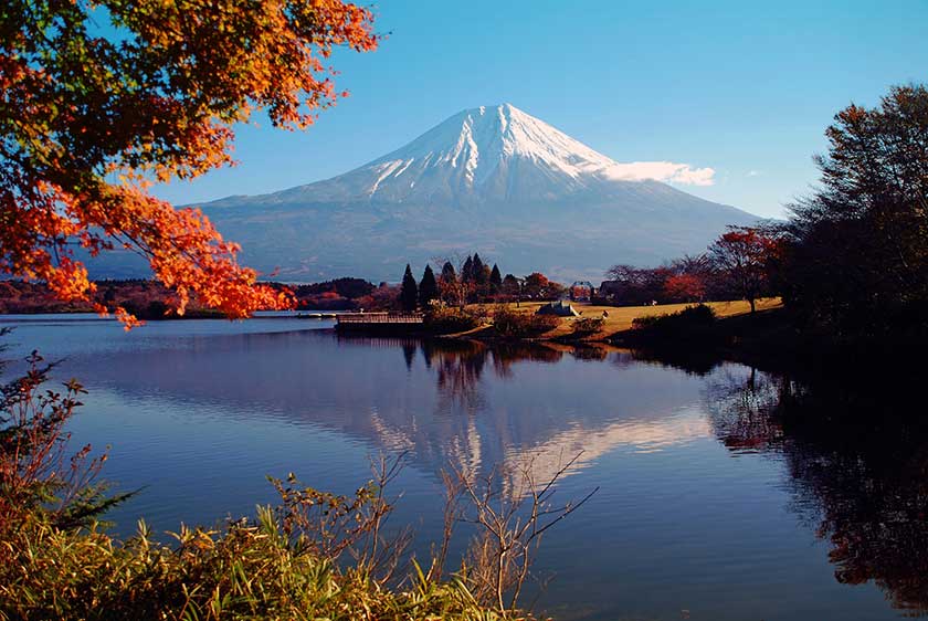 Lake with Mt. Fuji, Shizuoka Prefecture, Japan.