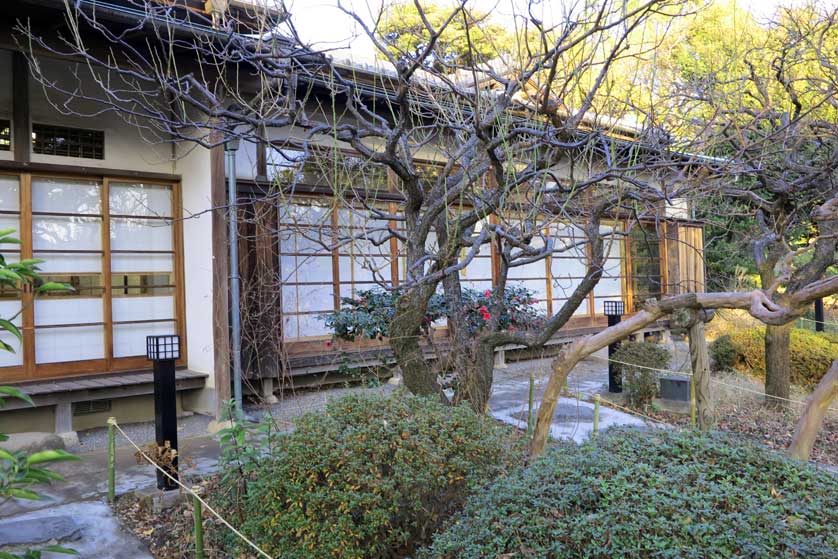 Japanese structure in Mukojima Hyakkaen Garden, Tokyo, Japan.