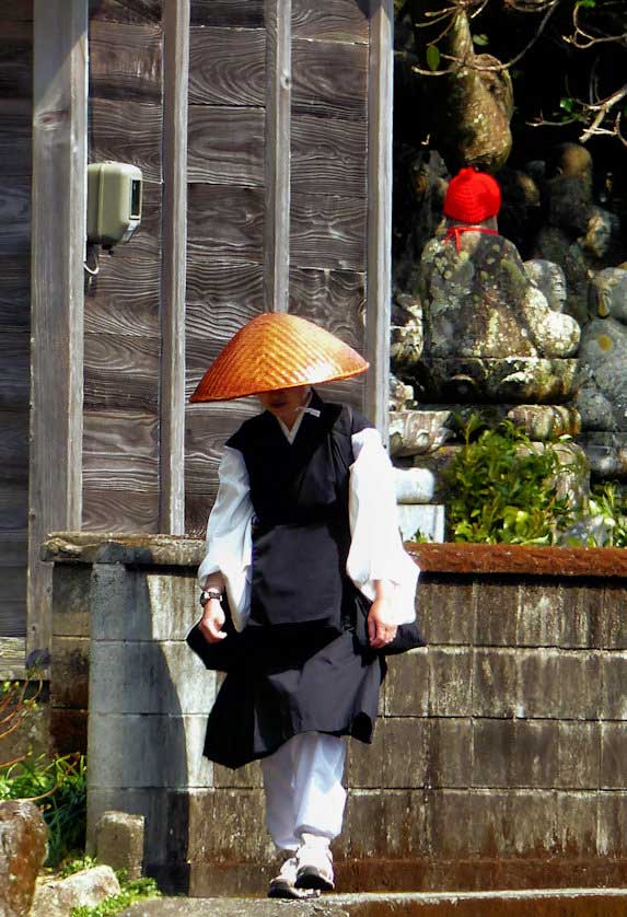 A Buddhist nun near Hotsumisakiji Temple.