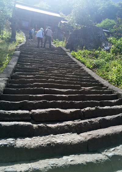 Myogi Shrine stairs without trees.
