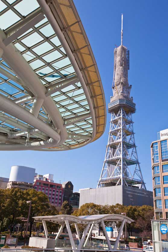 Nagoya TV Tower and the Oasis 21 Building in Sakae