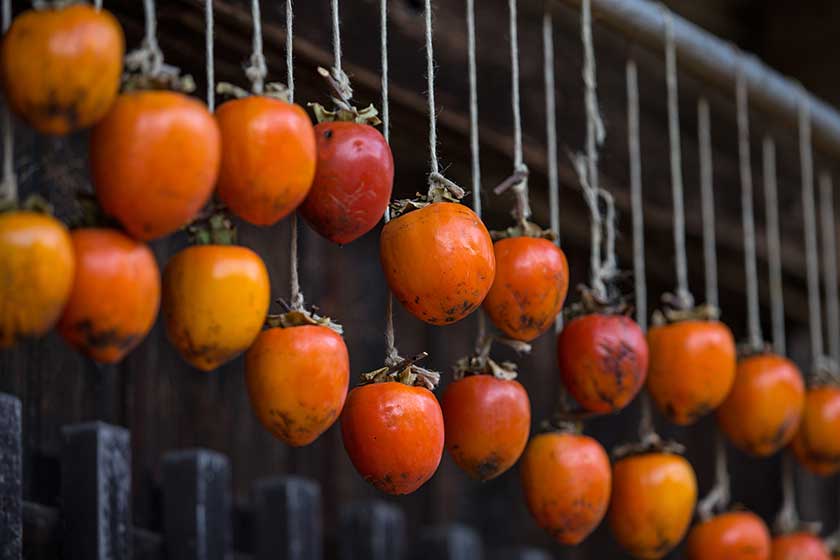 Persimmons, Nakasendo, Nagano, Japan.