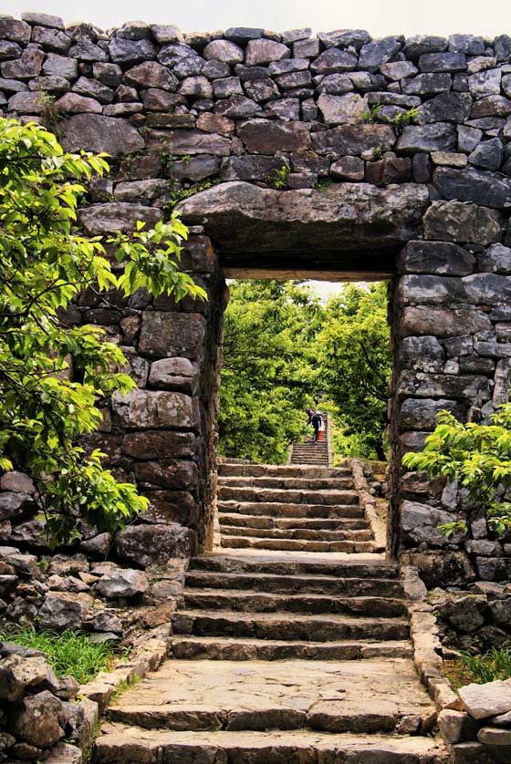 Nakijin Castle walls and gate.