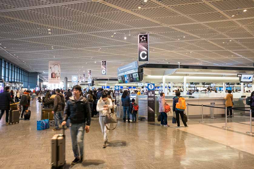 Airline check-in counter hall, Narita Airport, Terminal 2.