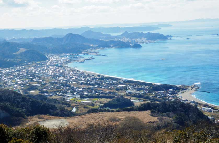 View from Mount Nokogiri towards Hota Town, Chiba Prefecture, Japan.
