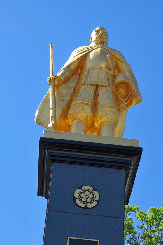 View of the Oda Nobunaga statue outside Gifu Station.