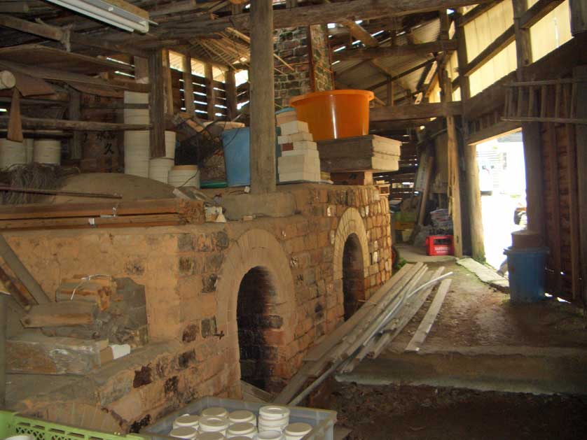 Inside a kiln at Okawachiyama, Imari.