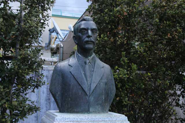 Statue of Lafcadio Hearn, Okubo, Tokyo, Japan.