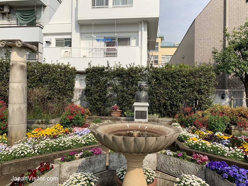 Statue of Lafcadio Hearn, Okubo, Tokyo, Japan.