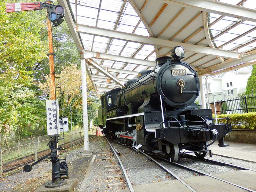 A giant locomotive from the Golden Age of steam-driven railroading.