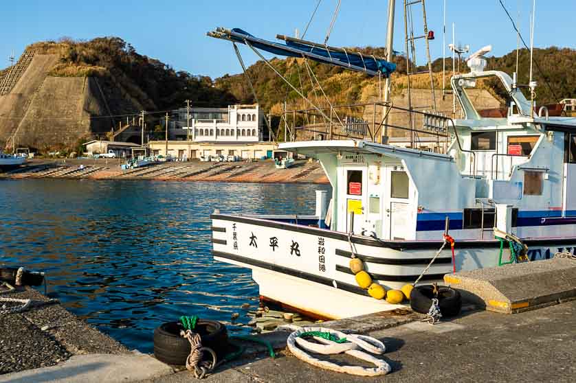 Fishing boat in Iwawada Harbor, Onjuku, Chiba Prefecture.