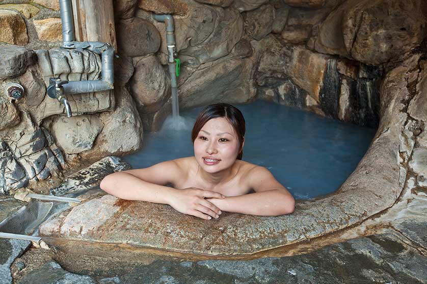 Hot spring onsen in Japan.
