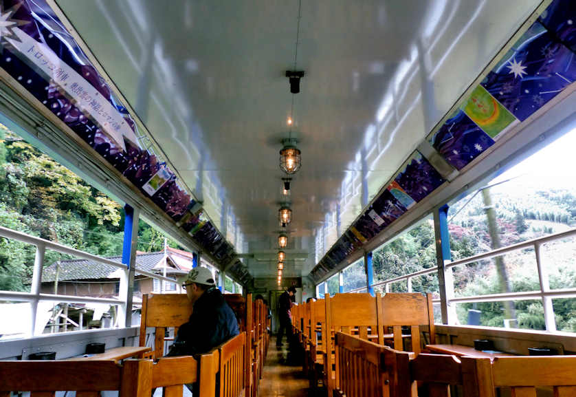 Carriage Interior, Okuizumo Orochi train, Shimane, Japan.