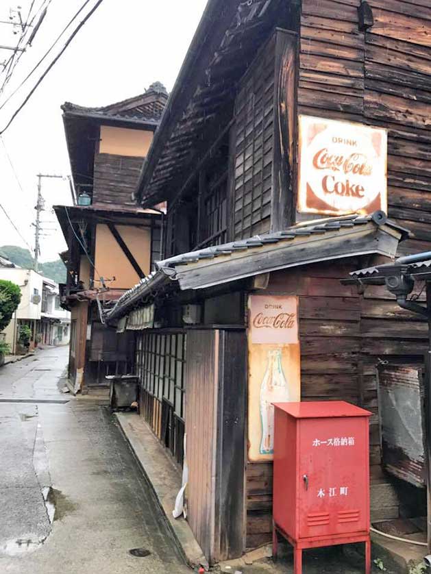 Old adverts, Kinoe, Osaki-kamijima, Hiroshima, Japan.