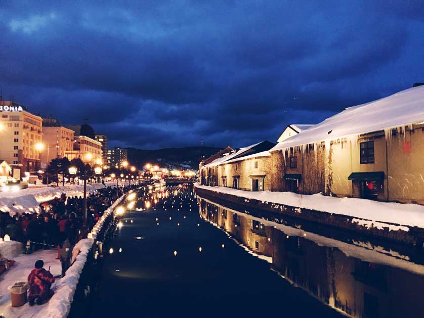 Otaru in the snow, Hokkaido, Japan.