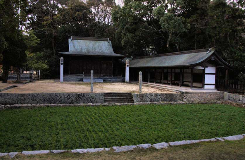 Sacred rice paddy at Oyamazumi shrine, Japan.
