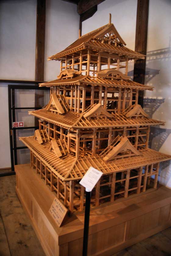 Ozu Castle architecture in detail.