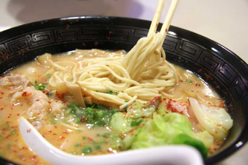 Japanese spicy ramen with chili.