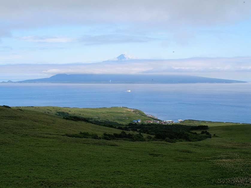 View of Mt Rishiri and Rishiri Island from Rebun-to, Hokkaido, Japan