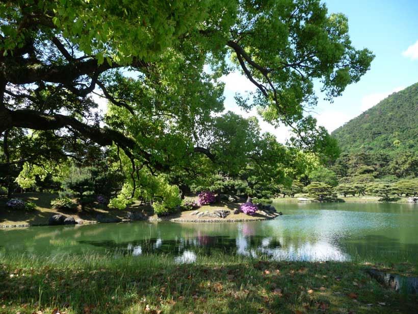 Ritsurin Park, Takamatsu, Kagawa, Shikoku, Japan.
