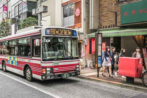 Bus in Sangenjaya, Tokyo.