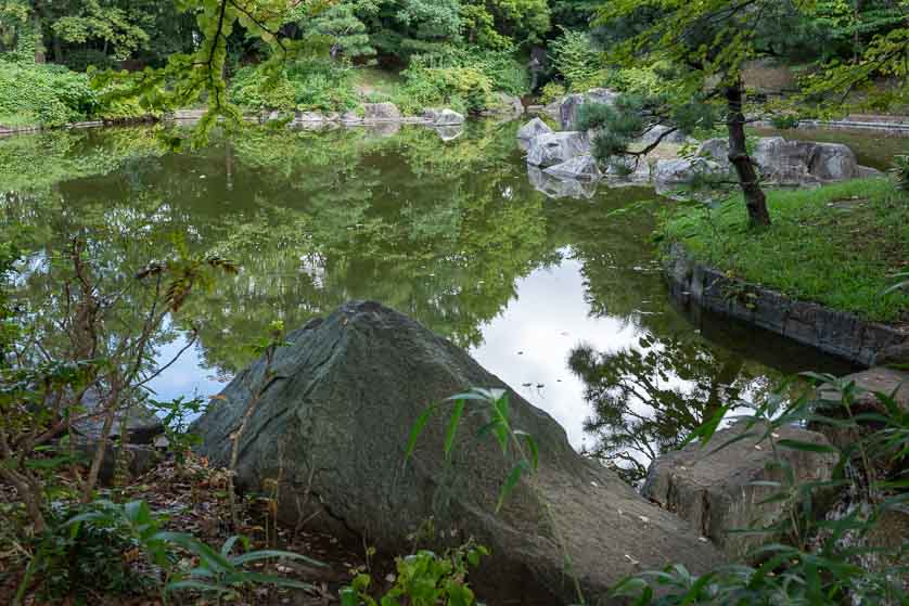 Pond in southern section of Sarue Park, Koto ward, Tokyo.