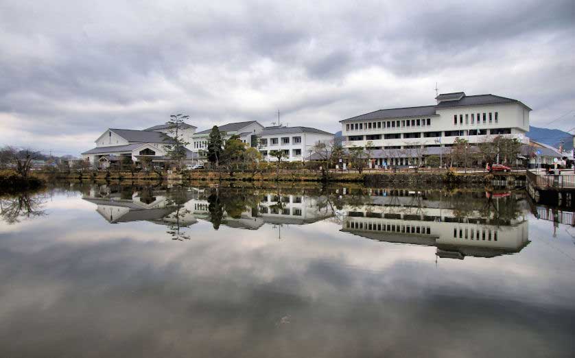 Tamba Sasayama reflected in castle moat.