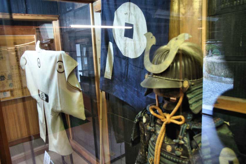 Displays of samurai armor, Aoyama Historical Village, Sasayama.