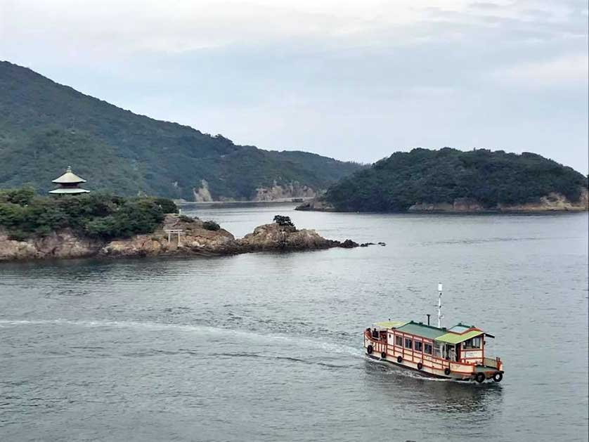 Replica Edo Period ferry to Sensuijima from Tomonoura, Japan.