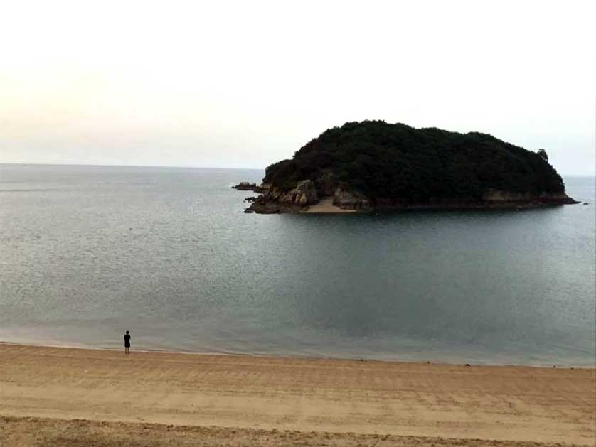 Sensuijima view of the ocean and an island, Japan.