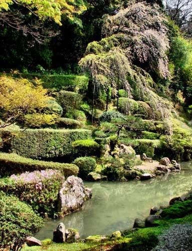 Ikoji Temple garden, designed by the priest Sesshu, Masuda.