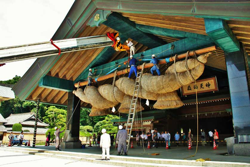 Shimenawa, Izumo Taisha, Shimane, Japan.