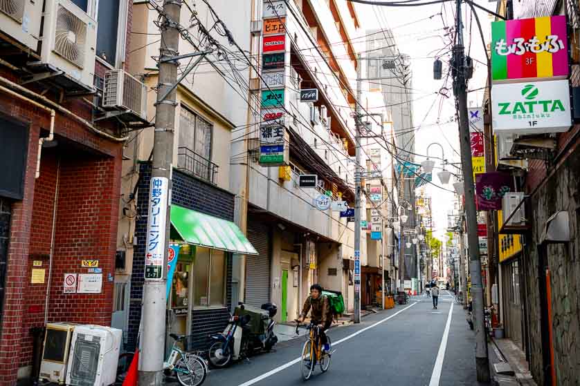 Street of bars in gay Shinjuku Ni-Chome, Tokyo.