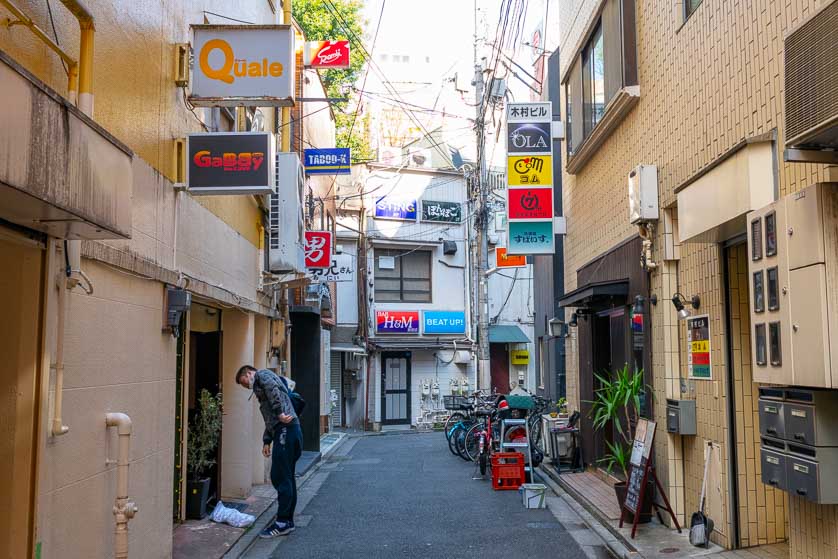 Alley in Shinjuku 2-Chome off the main Nakadori Avenue.