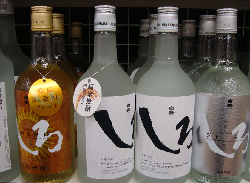 Japanese Shochu on sale in a liquor store.