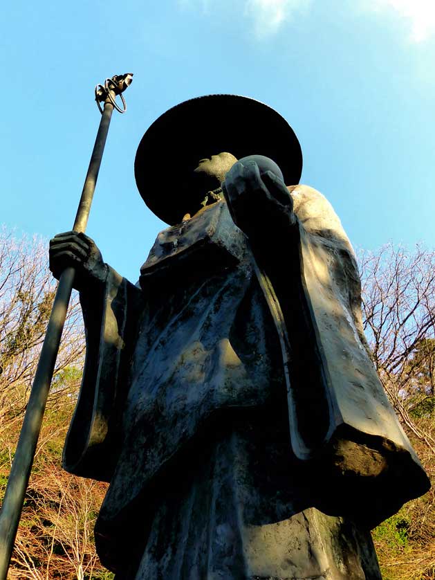 Giant statue of Saint Kobo Daishi at Goishizan Temple, Shodoshima.