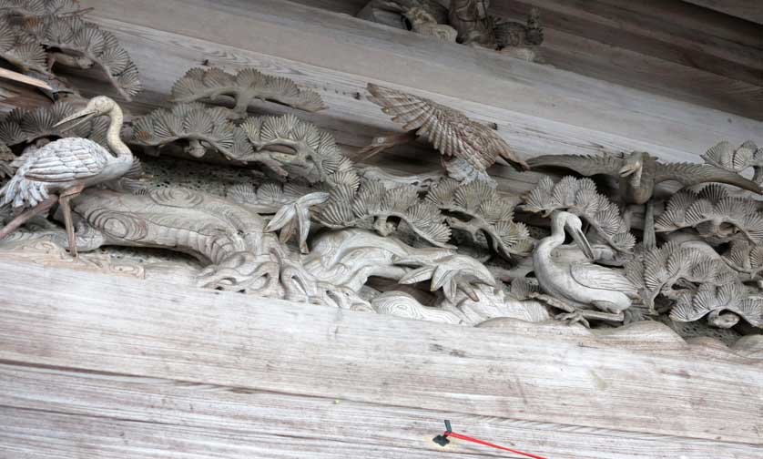 Wood carving at the temple.