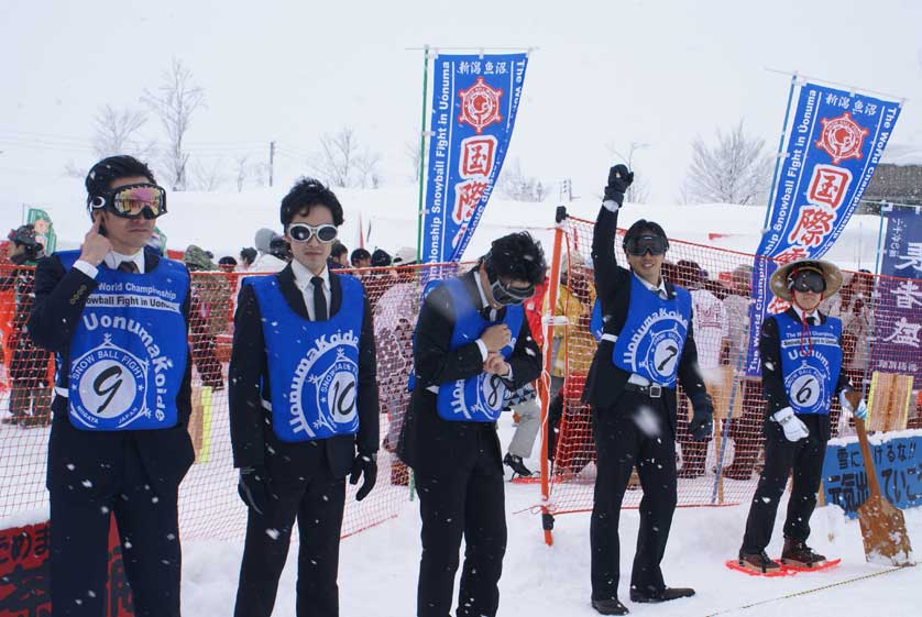 Festival participants in Matrix costumes, Niigata prefecture.